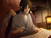 Chizuru takes care of wounded Hijikata