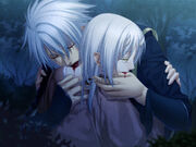 Souji and Chizuru drink each other's blood as they are both Rasetsu