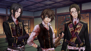 Hijikata, Heisuke and Sannan killing the last Rasetsu