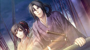 Hijikata and Chizuru on a ship to Edo