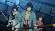 Sano and Saitou protect Chizuru