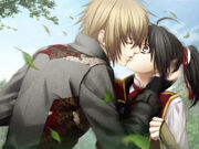 Kazama kisses Chizuru before leaving Ezo