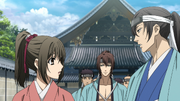 Chizuru and Sakai go to pick up the uniforms followed by Okita