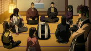 Shinsengumi discuss the attack on Kofu Castle