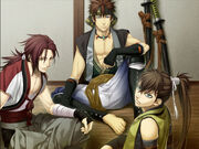 The trio's first appearance in front of Chizuru