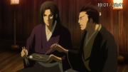 Kondou shares food with Hijikata