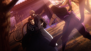 Kazama attempts to attack Senhime