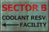 Sector B sign, as seen in Sector C.