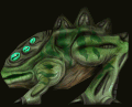 One of the various cut skins for a six-eyed Chumtoad.