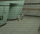 Scientist seen dancing through a security camera.