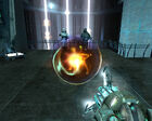 Holding an Energy Ball in front of Combine soldiers with the transformed Gravity Gun.