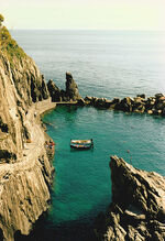 Small boats in Manarola harbor