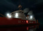 Promotional screenshot of the Borealis seen at E3 2003, with the ship's full name not displaying properly.