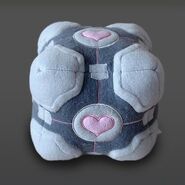 The plush version of the companion cube.