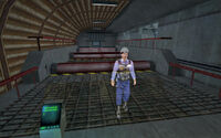 Holographic assistant for the Black Mesa Hazard Course for Security Guard Training, based on .