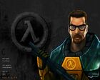 The menu screen for the Steam version of Half-Life.