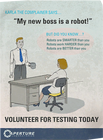 "My new boss is a robot!" poster.