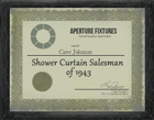 Shower Curtain Salesman of 1943 award given to Cave Johnson.