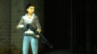 Alyx holding a shotgun in the hospital near the Technical Trainstation.