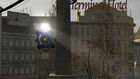City Scanner using its searchlight on the Trainstation Plaza.