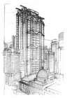 City skyscraper and dome.jpg (47 KB) A skyscraper inspired by HSBC building in Hong Kong towering over a building with a dome, possibly early Skyscraper and Overwatch Nexus.