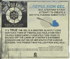 Repulsion Gel fact placard.