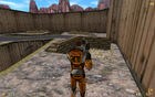 Half-Life in third person, achieved with the codes "thirdperson" and "cam_idealyaw 1".