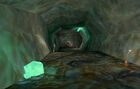 Green Xen crystals in a cave.