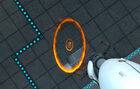 Chell falling through her own portals.