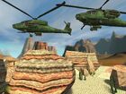 Two Apaches flying above the desert in an early screenshot.