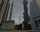 Column plaza in "c17_04_41". Behind can be seen the Manhack Arcade, the radio tower and the Citadel.