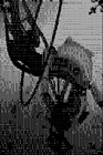 ASCII art image of GLaDOS in the ruined Enrichment Center.