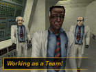 "Working as a team!". Black Mesa Science Team advertisement.