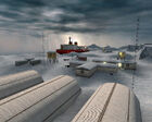 An early version of the Borealis stranded in the ice in "demo_artic.vmf".