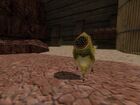 Houndeye standing on its back leg in the first map of the plant in an early Half-Life build.