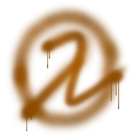 The logo as spray-painted on a wall in Black Mesa East.