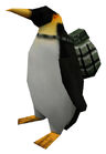 Penguin with an Mk 2 attached to its back.