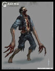 Concept art for the Zombie security guard.