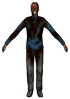Citizen corpse (front), featuring an old Citizen outfit, with an orange logo and straps in the back, featured in Half-Life 2's E3 2004 trailer.