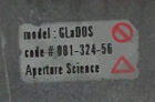 Sign appearing on the lower part of GLaDOS' generator.