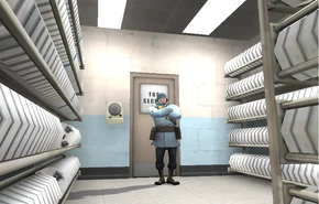 EasterEggDoomsday.png (549 KB) Unter der BLU-Basis bewacht ein Soldier einen Geheimraum