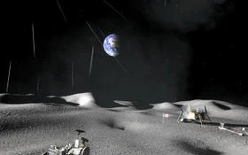 Die Erde vom Mond aus.