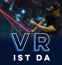 Werbung für Steam-VR und HTC-Vive, die Ausschnitte aus Xortex zeigt.