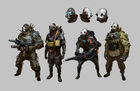 Концепт-арт с вариациями внешнего вида солдат. Предпоследний слева похож на пехотинца.