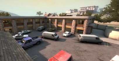 Blick auf die Front des Motels.