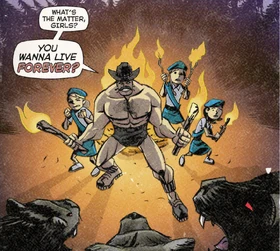 Hale auf dem Titelbild der fiktiven Comic-Reihe "Girl's Adventures starring Saxton Hale"