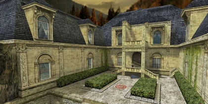 Der vordere Hof des Schlosses.