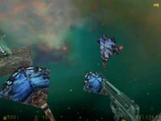 Гифки-в-мире-животных-скат-сальто-241253.jpeg (13 КБ) Скаты в Зене. Видны два мирных (в левом нижнем углу и в центре) и боевой, патрулирующий остров (над пистолетом).