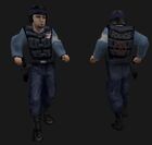 Security guard.jpg (87 КБ) Третья модель. Хотя шлем выглядит иначе, аббревиатура «MP» сохранилась на повязке, а на бронежилете имеется надпись «Полиция».