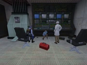 Учёные и охранник пытаются починить суперкомпьютер